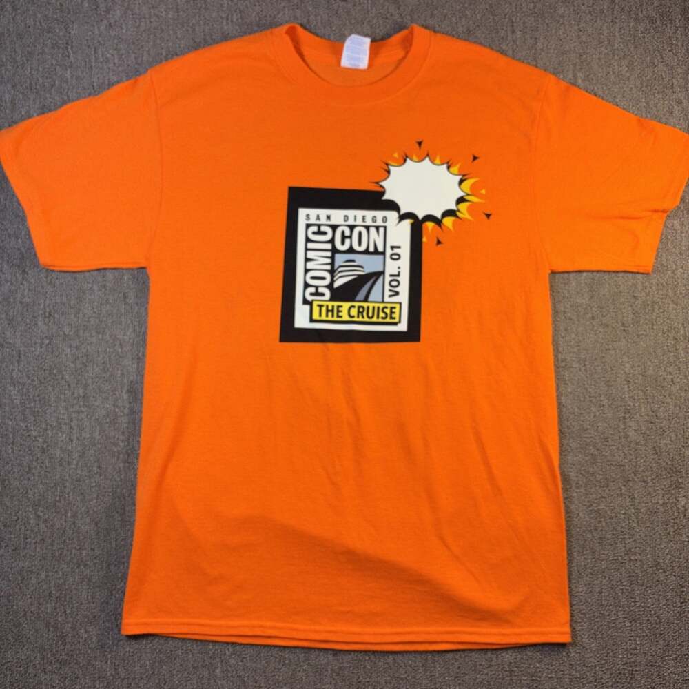 2025 Comic Con Cruise Inaugural Event T-shirt Orange Medium Deadstock